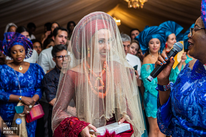 Bride at Nigerian traditional wedding at the Groom's Home Groom's Home photography | Bride at Nigerian traditional wedding