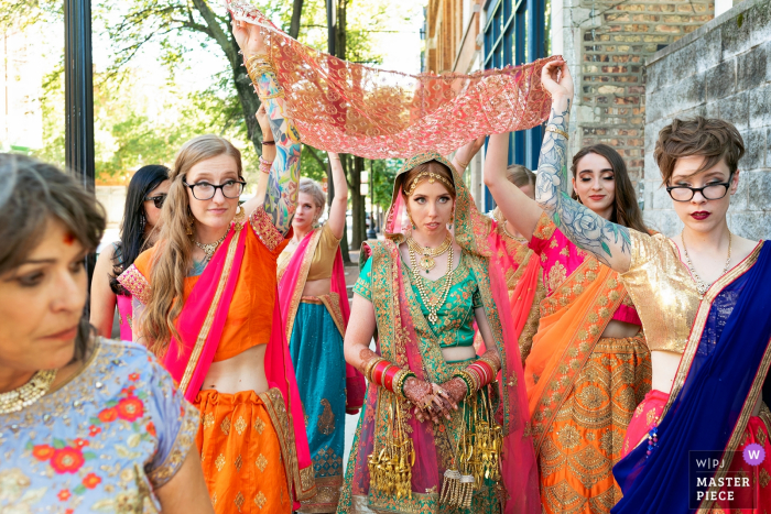 Photo by: <a href="https://www.wpja.com/contests/2019-v20/best-wedding-photographers/2572583">Candice C. Cusic - Chicago Illinois</a> Illinois Ceremony Photography at the Wedding | Bride entrance