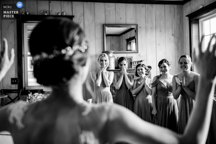 First Look with Bridesmaids Faith Like a Mustard Seed- Leesburg VA wedding pictures | First Look with Bridesmaids