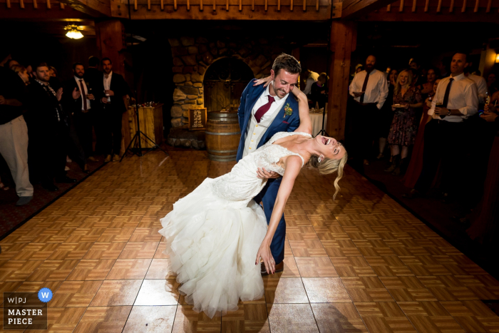 Photo by: <a href="https://www.wpja.com/contests/2019-v20/best-wedding-photographers/2574308">Brenda Bergreen - Evergreen Colorado</a> Colorado wedding photography at Telluride Peaks Resort | Bride and groom during first dance
