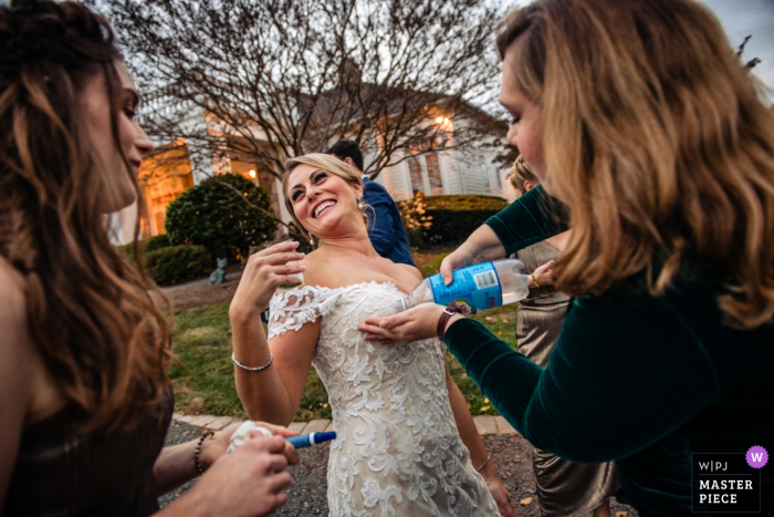 Photo by: <a href="https://www.wpja.com/contests/2019-v20/best-wedding-photographers/2574561">Kathleen Ricker - Linthicum Heights Maryland</a> Black Horse Inn wedding venue photos | Red Wine be gone... Nothing a little Seltzer can't fix