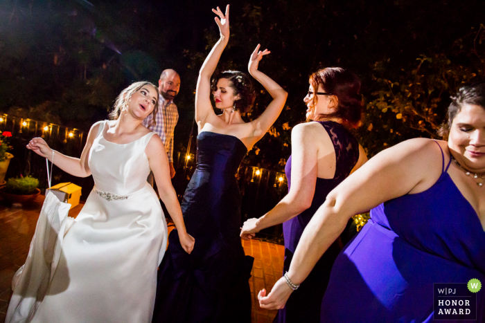 the bride dancing with bridesmaids Private residence wedding photo from Saratoga - So much fun dancing with bridesmaids
