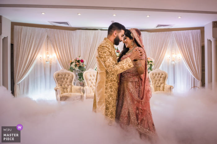 Photo by: <a href="https://www.wpja.com/contests/2019-v20/best-wedding-photographers/2577215">Jay Hoque - Uxbridge London</a> London wedding photographer | Froyle Park, UK wedding venue with bride and groom First dance