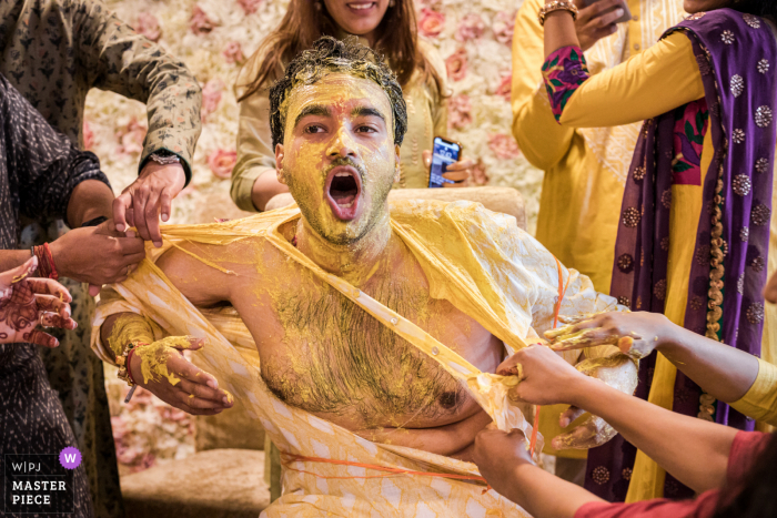 Delhi, India wedding image of a Haldi Ceremony