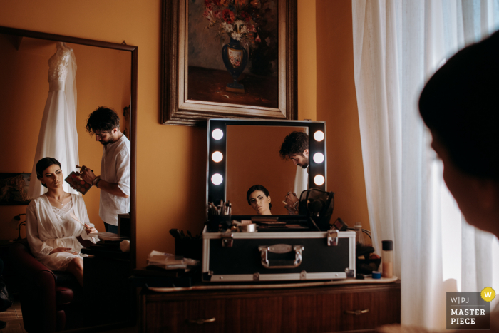 wedding photo from the Getting Ready, Villa San Giovanni, Italy of the bride's makeup wedding photo from the Getting Ready, Villa San Giovanni, Italy of the bride's makeup