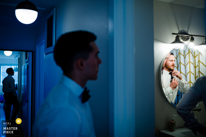 Foto del matrimonio Boulder Groom Prep dal Colorado