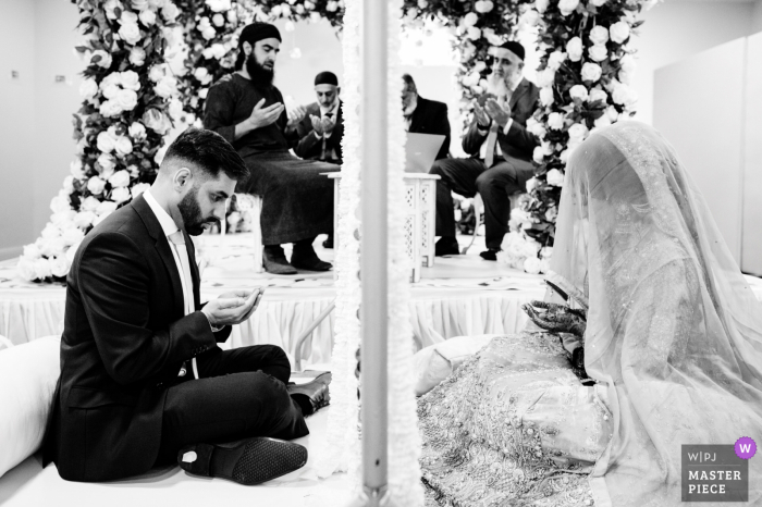 Image from a Private wedding venue in Birmingham, UK of a Muslim Nikkah ceremony