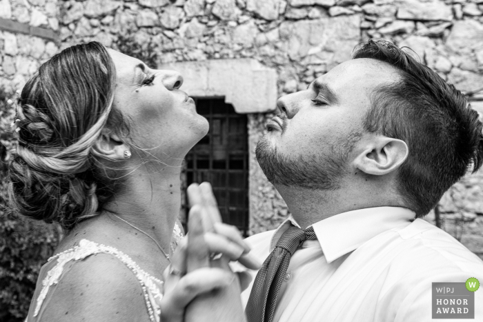 Villa Antonio in Taormina wedding image of the bride and groom dancing face to face speaking to one another in their intimate language