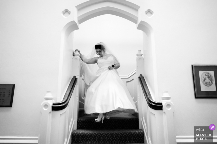 The Elvetham wedding picture of the Bride leaving after prep for the cermeony