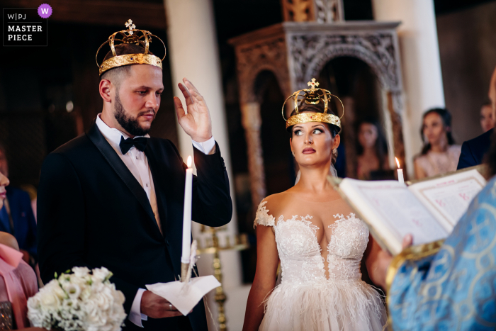 Photo by: <a href="https://www.wpja.com/contests/2020-v04/best-wedding-photographers/2603098">Ivelina Cholakova - Sofia Sofia</a> Wedding photo from the OASIS RESORT & SPA Lozenets as the bride looks to be saying, Be careful