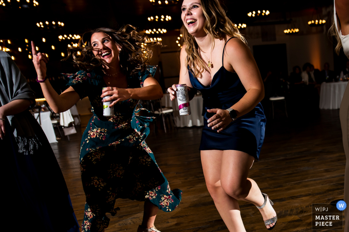 Colorado wedding photo from Black Canyon Inn (Estes Park, CO) showing wedding guests dancing during reception