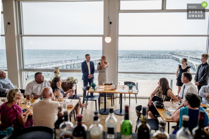 Victoria Hochzeitsfotografie aus Baths, Middle Brighton, Melbourne, erstellt während der Rede der Braut