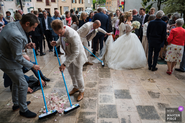 Photo by: <a href="https://www.wpja.com/contests/2021-v02/best-wedding-photographers/2633002">Coralie Castillo - Vernaison </a> Lyon nuptial day award-winning image of church sweeping outdoors. The world's best wedding photography competitions are hosted by the WPJA