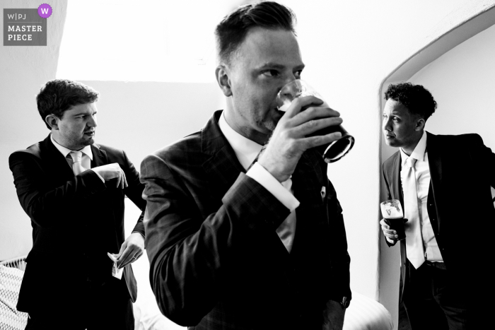 Bellinter House, Ireland getting ready for marriage award-winning picture capturing the Groom prep hour with the guys Bellinter House, Ireland getting ready for marriage award-winning picture capturing the Groom prep hour with the guys - from the world's best wedding photography competitions held by the WPJA