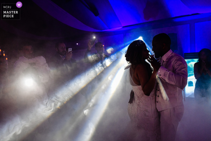 A top Lille wedding photographer captured this picture of the first dance of the bride and groom A top Lille wedding photographer captured this picture of the first dance of the bride and groom