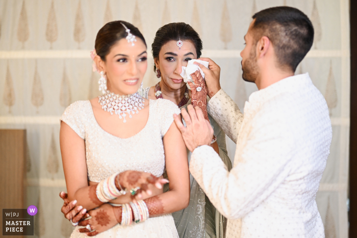 At Trident hotel in Mumbai, the bride's mom becomes emotional as she prepares for the big day, adding an extra layer of love and emotion to the wedding.