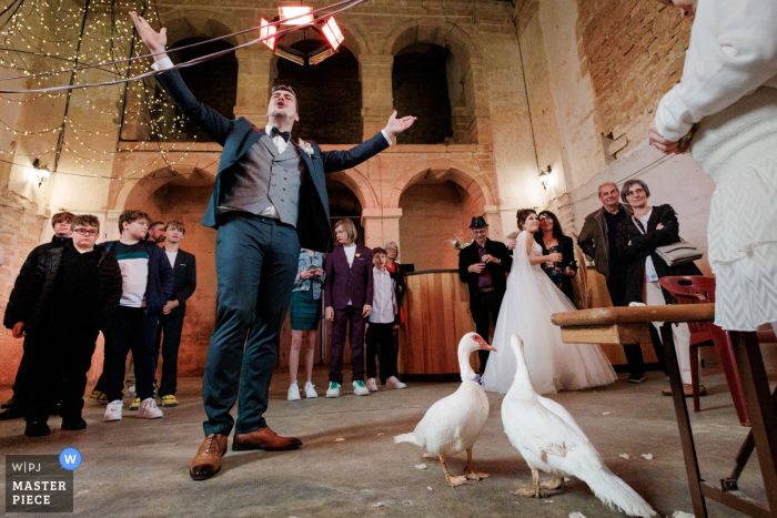 Fort Wedding: New Beginnings with Adorable Ducks at Fort Saint André Salins At Fort Saint André Salins, the newlyweds embark on their journey as husband and wife, accompanied by some wedding guests - two adorable domestic ducks.