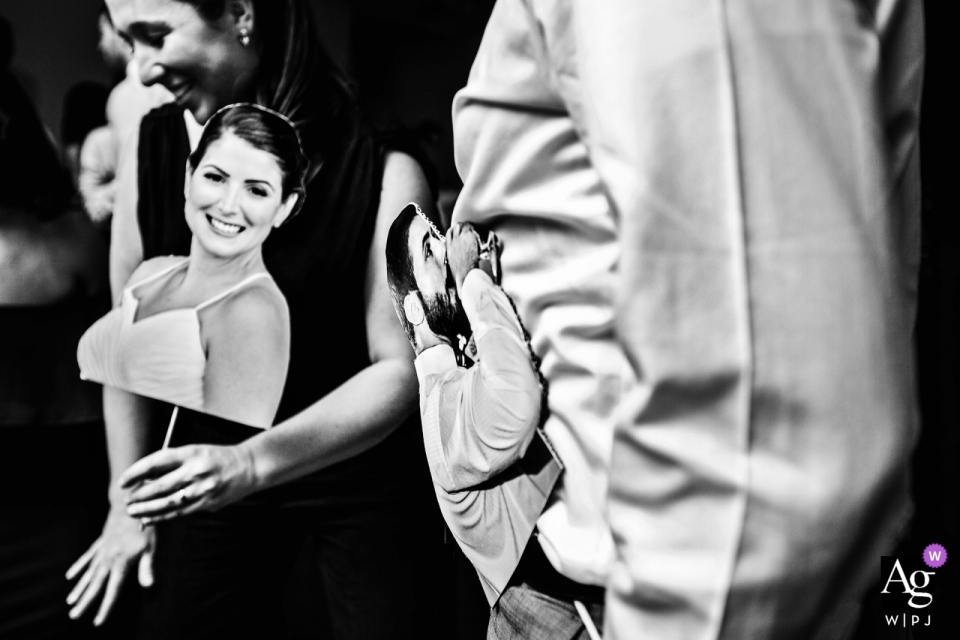 Tribeca 360 NYC Wedding image of cutouts of the bride and groom