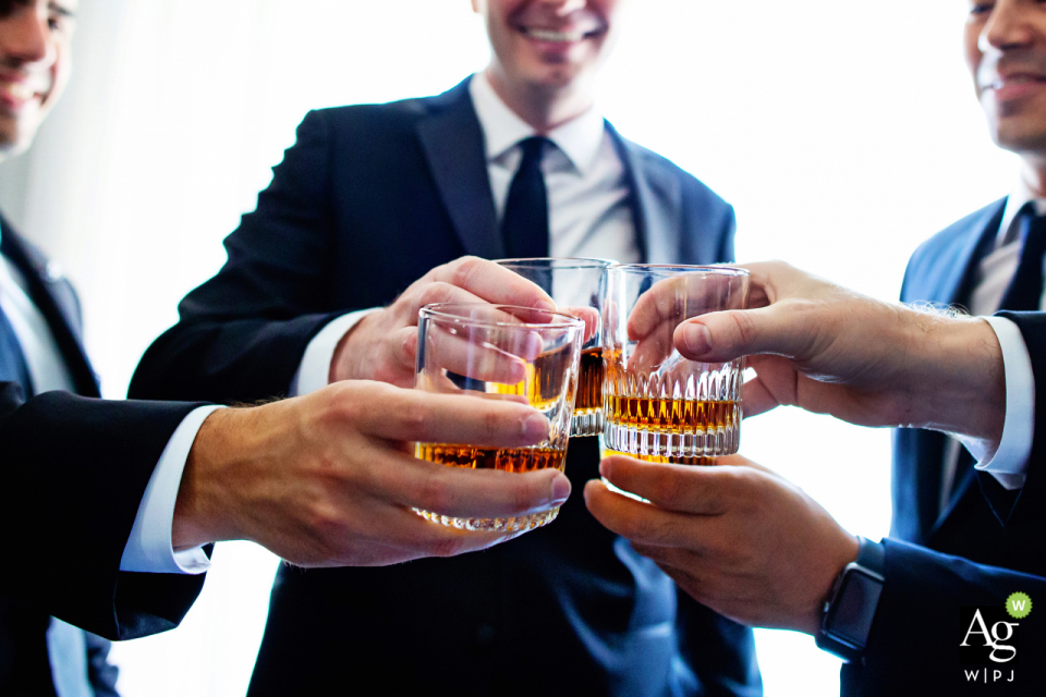 Stone House at Stirling Ridge, Warren New Jersey wedding venue detail photo of the groomsmen toasting Stone House at Stirling Ridge, Warren New Jersey wedding venue detail photo of the groomsmen toasting