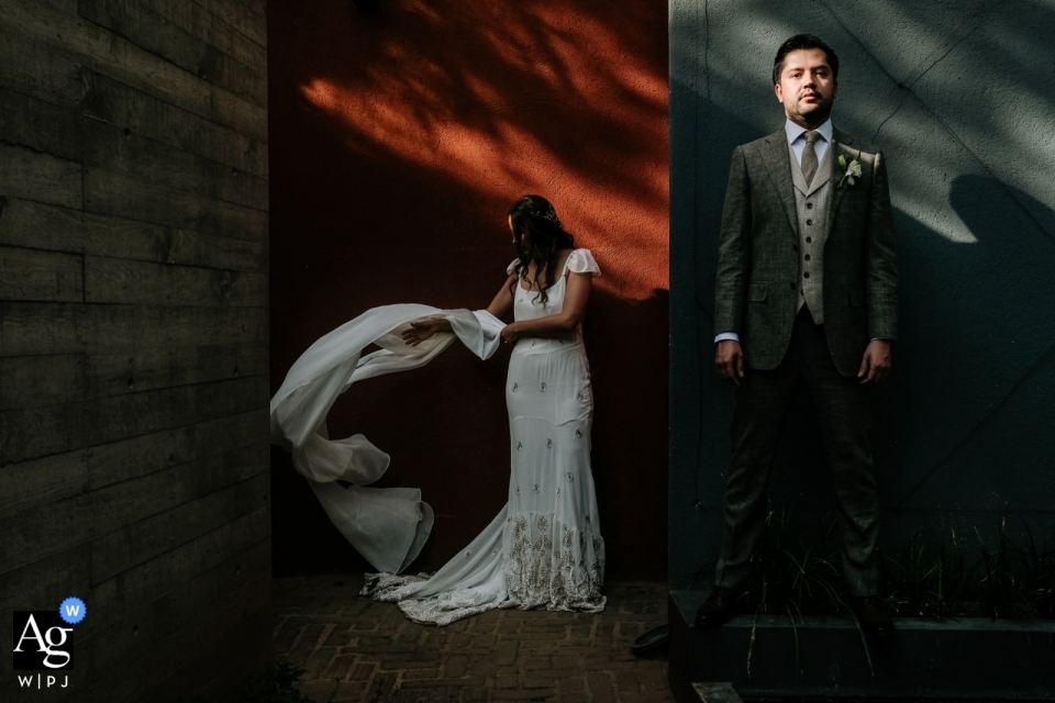 Hotel Callejon, Oaxaca bride and groom portrait after their wedding ceremony