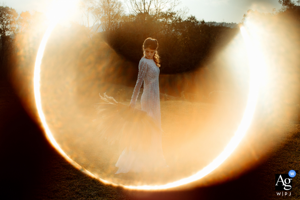 Casa Wilfrido post Ceremony wedding portrait of the Bride with sun effect Casa Wilfrido post Ceremony wedding portrait of the Bride with sun effect