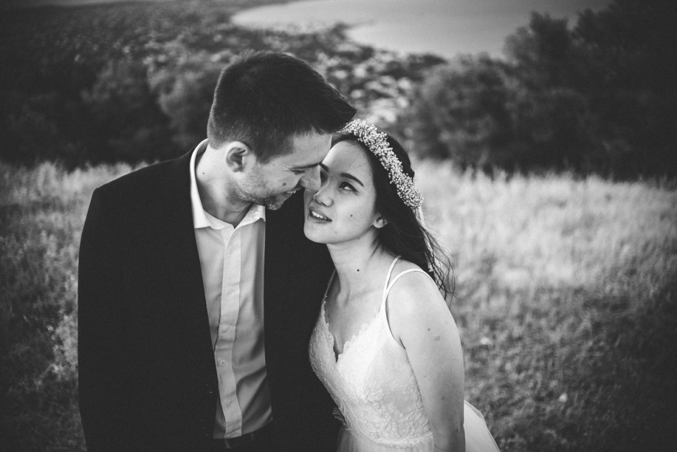 Artemida, Greece wedding photography of the bride and groom kissing Photo of the bride and groom kissing at their Artemida, Greece wedding.