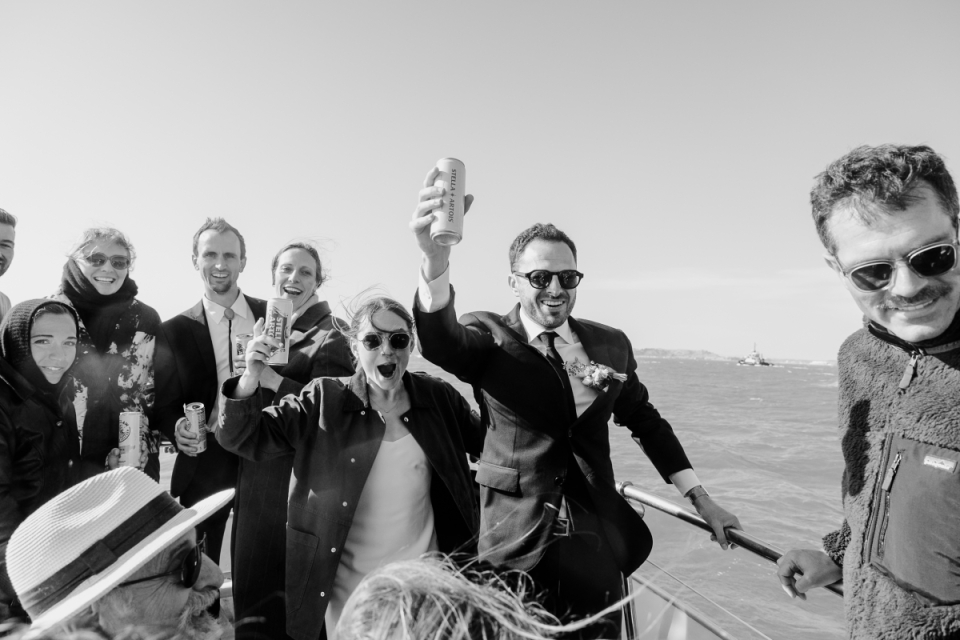 BW wedding party image at Garden of Fragrance, San Francisco, CA