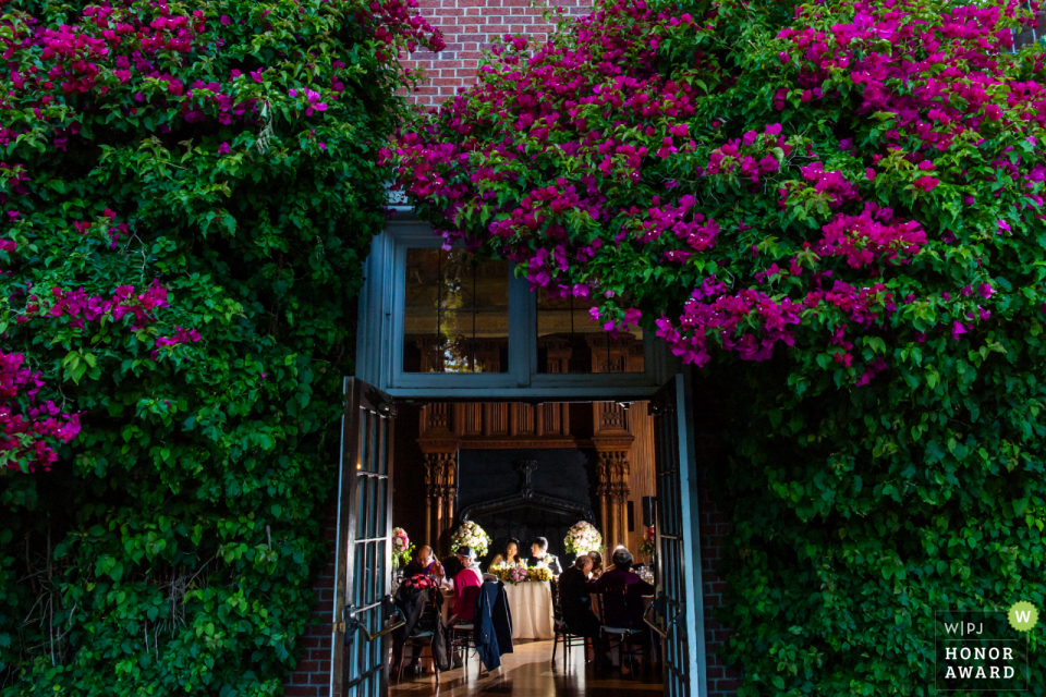 wedding venue photography from outside, looking in Kohl Mansion, Burlingame wedding venue photography from outside, looking in.